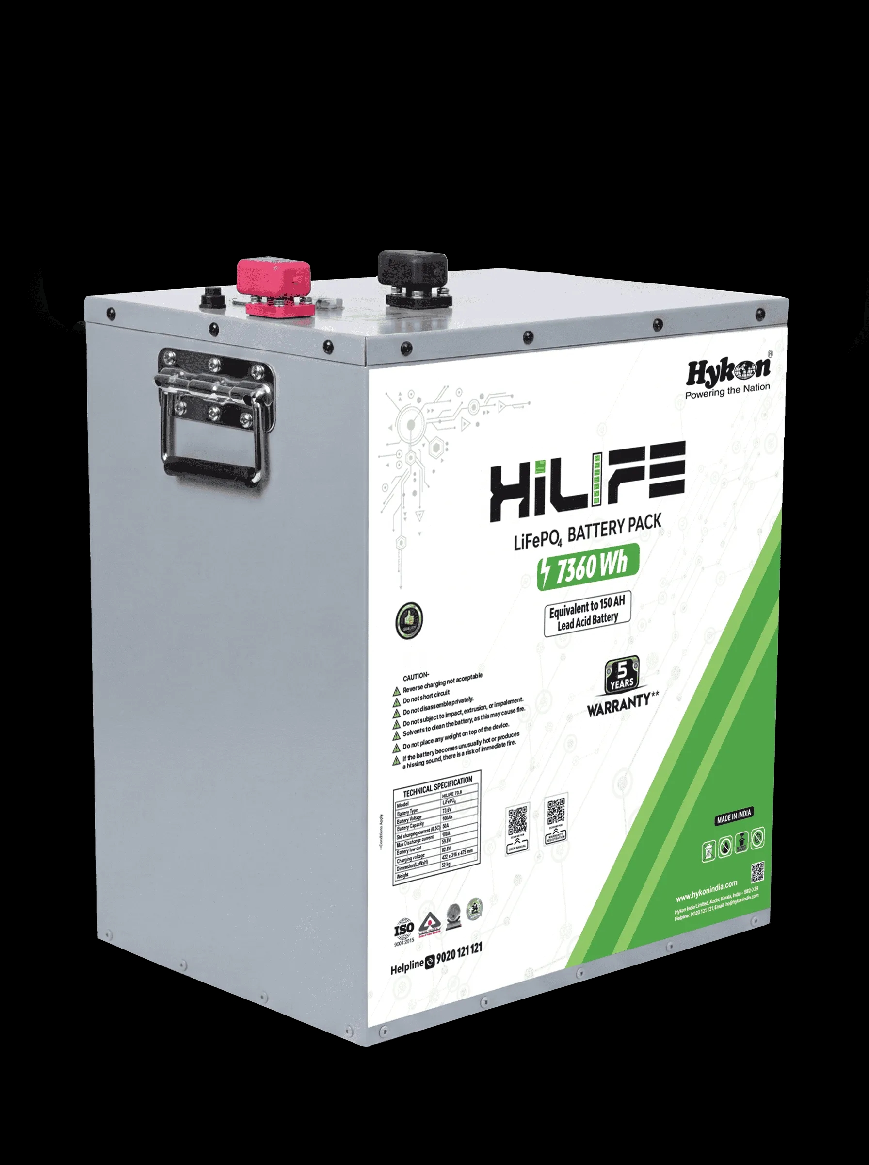 Hykon HiLIFE 73.6V 100Ah LiFePO4 Battery