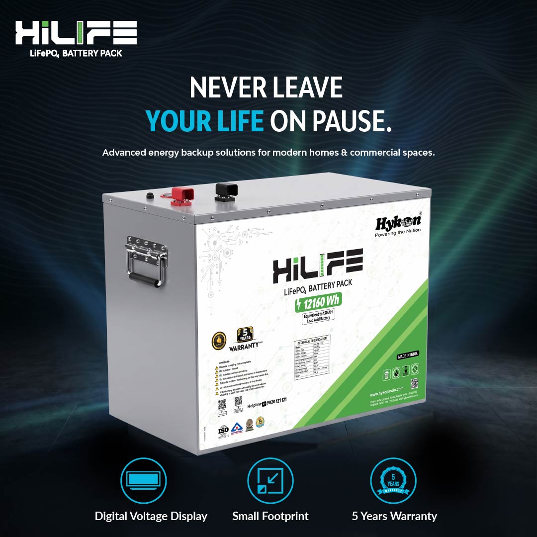 Hykon HiLIFE 121.6V 100Ah LiFePO4 Battery