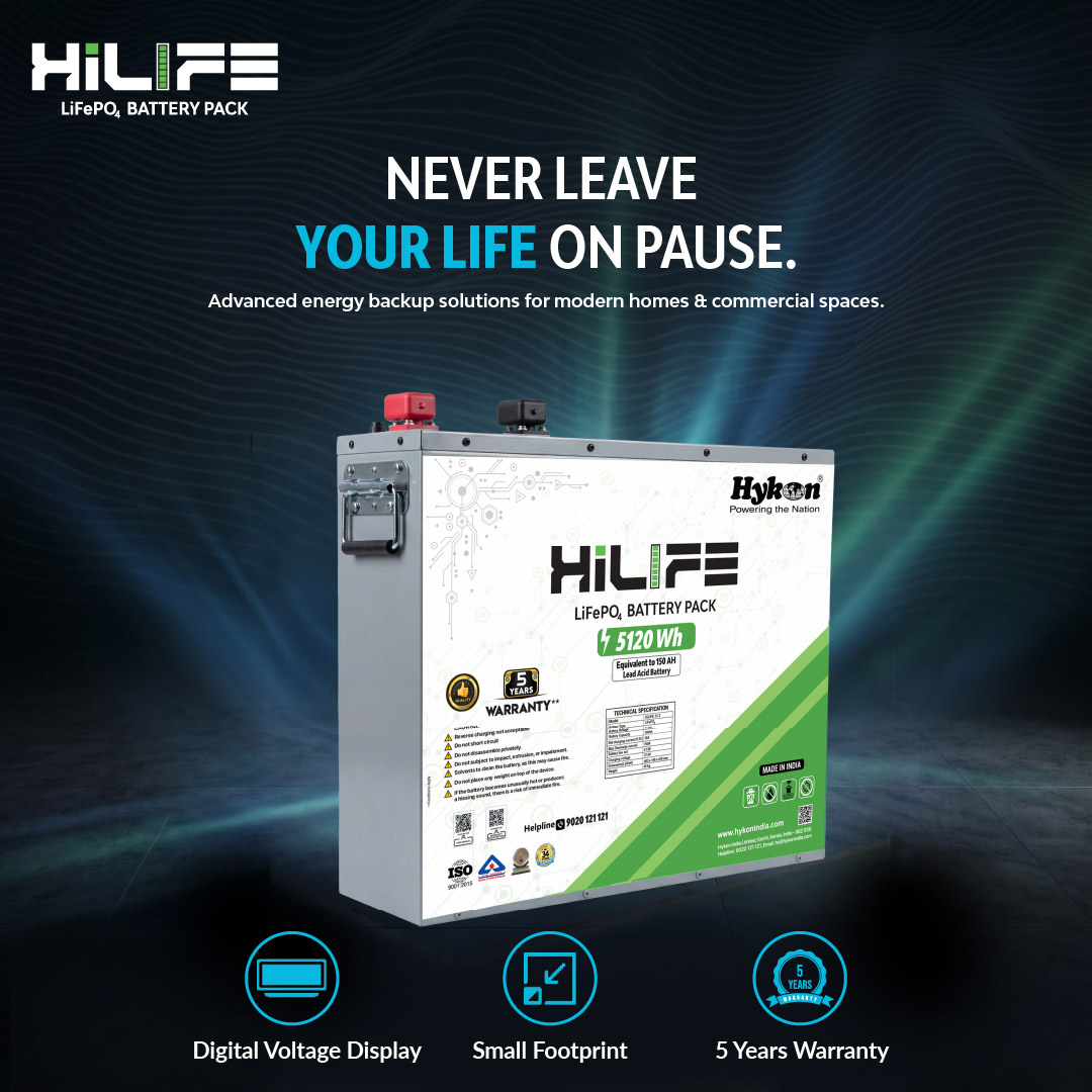 Hykon HiLIFE 51.2V 100Ah LiFePO4 Battery