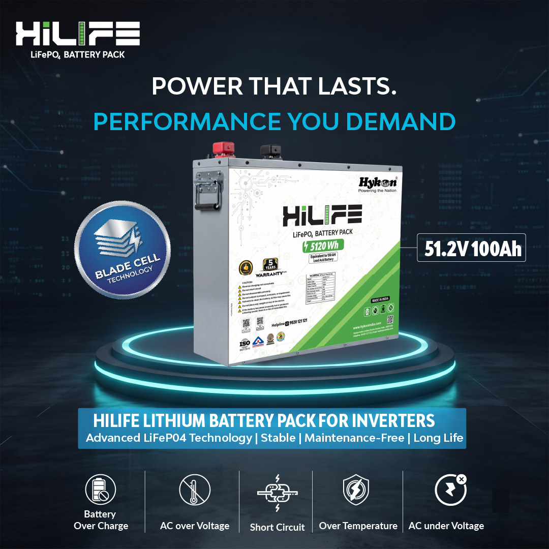 Hykon HiLIFE 51.2V 100Ah LiFePO4 Battery