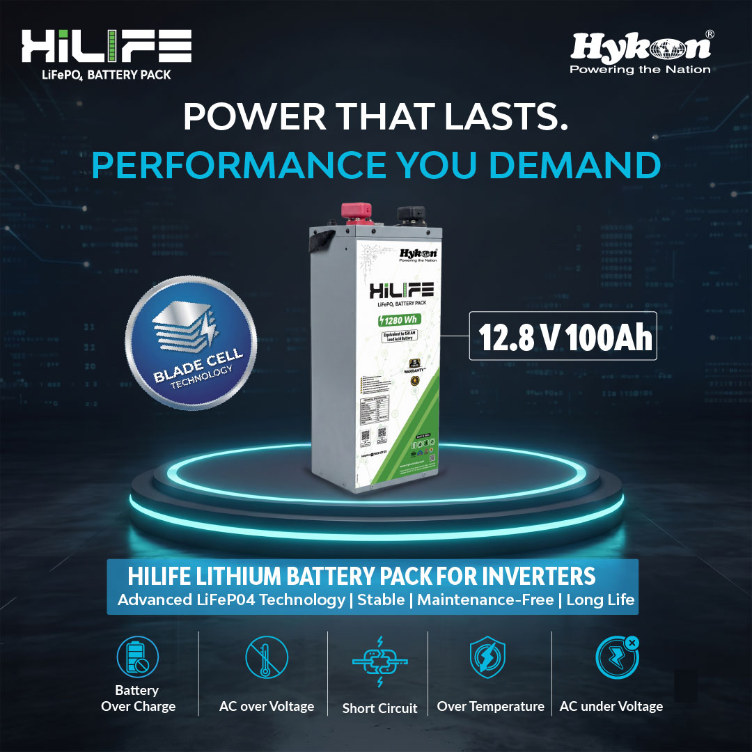 Hykon HiLIFE 12.8V 100Ah LiFePO4 Battery