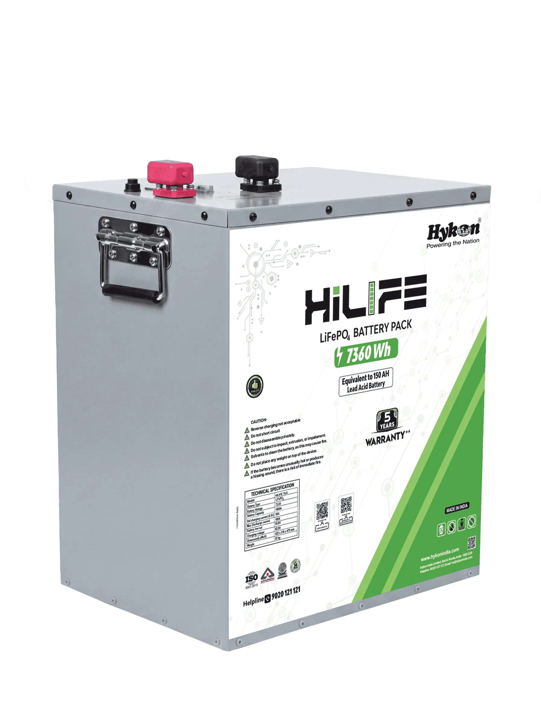 Hykon HiLIFE 73.6V 100Ah LiFePO4 Battery